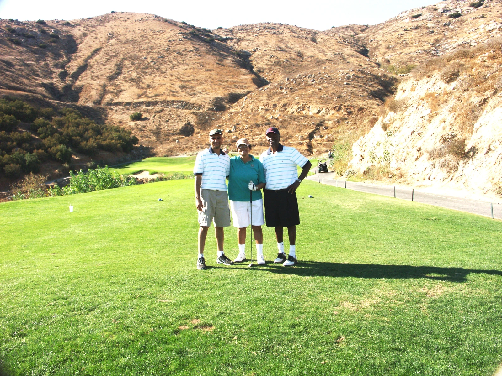 Loren Grant and his father on the course