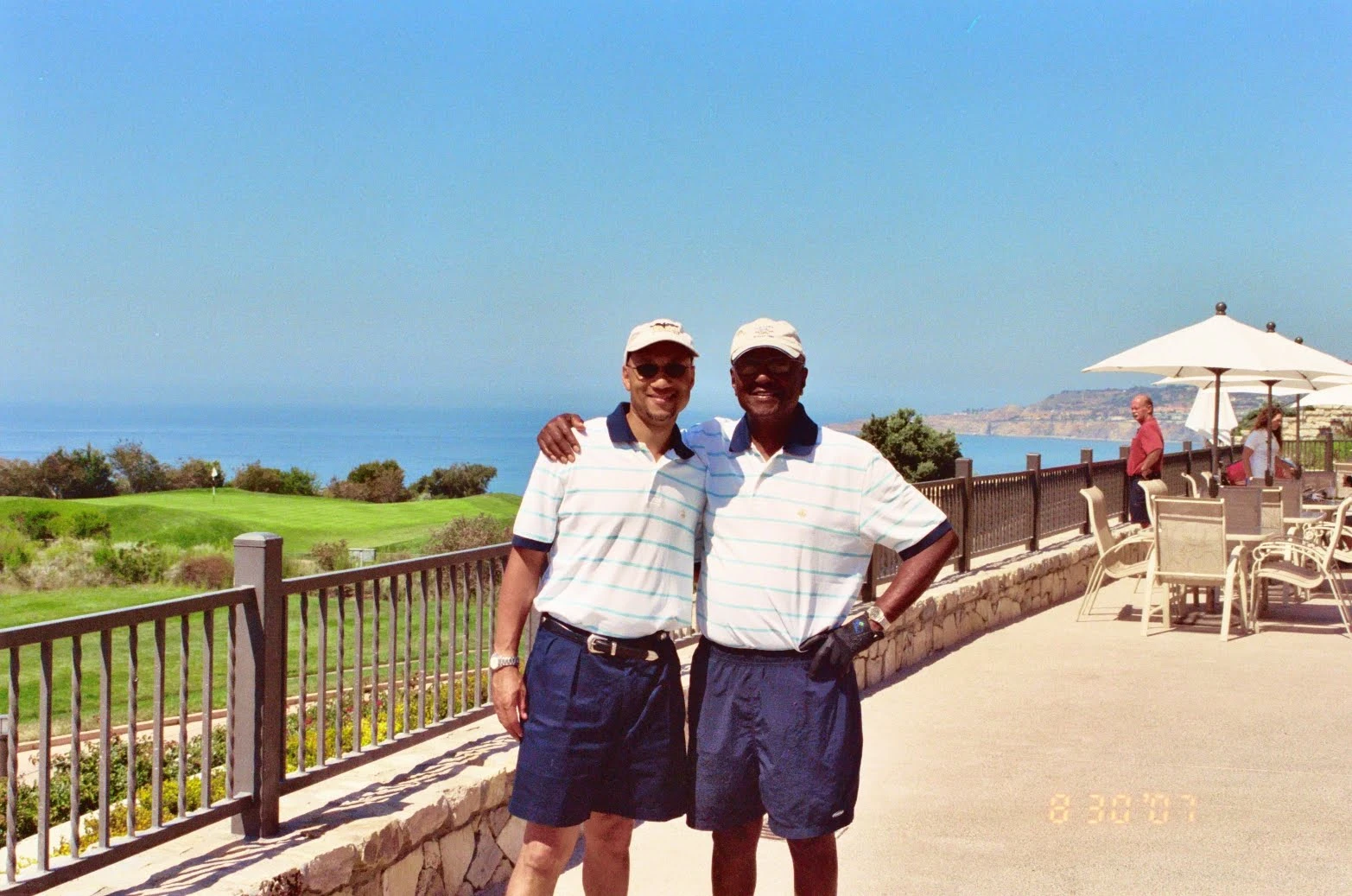 Loren Grant and his father at a coastal course